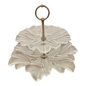 Mikasa Tulip Design Two Tier Glass Server